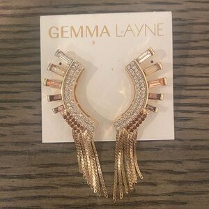 NWT Gold Jewel Fringe Earrings